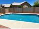 Inviting pool area with decorative wall art, offering a tranquil retreat for relaxation and entertainment at 9109 W Watson Ln, Peoria, AZ 85381