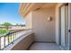 Private balcony with wrought iron railings and beautiful views of the community at 15240 N Clubgate Dr # 160, Scottsdale, AZ 85254