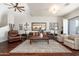 Spacious living room with vaulted ceiling, features comfortable seating and large area rug at 15240 N Clubgate Dr # 160, Scottsdale, AZ 85254