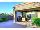 Covered back patio area with brick pavers, seating, and grill at 7596 N Via De La Siesta --, Scottsdale, AZ 85258