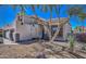 Attractive front yard with a mature tree, desert landscaping, and a charming two-story home at 838 E Nolan Pl, Chandler, AZ 85249