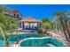 Inviting pool with lush landscaping, complete with an outdoor bar area, perfect for entertaining at 838 E Nolan Pl, Chandler, AZ 85249