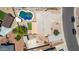 Aerial view showcases a backyard oasis with a pool, patio, and well-maintained landscaping at 846 N 81St St, Mesa, AZ 85207