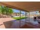 Covered patio with an outdoor living space overlooking the pool at 846 N 81St St, Mesa, AZ 85207