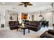This cozy living room provides ample seating, ideal for entertaining with its open layout at 13300 E Via Linda Dr # 1058, Scottsdale, AZ 85259