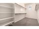 Spacious walk-in closet featuring built-in shelving and plenty of hanging space with carpeted floors and natural light at 16785 W Montana De Oro Dr, Surprise, AZ 85387