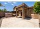 Spacious backyard with a covered patio, grill, shed, and a swing set at 2177 W Agrarian Hills Dr, San Tan Valley, AZ 85144