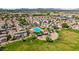 Beautiful aerial shot of community pool, playground, and green space, surrounded by lovely homes at 4743 E Laurel Ave, Gilbert, AZ 85234