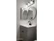 Bathroom featuring vanity with modern fixtures and a mirrored wall at 5975 N 48Th Dr, Glendale, AZ 85301