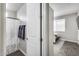 Bathroom view from door shows a shower and open door leading to bedroom with natural light at 631 W Winchester Dr, Chandler, AZ 85286