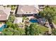 A captivating aerial shot of this property's backyard, featuring a private pool and lush landscaping at 6428 W Eugie Ave, Glendale, AZ 85304