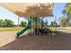 Playground with slides and shade cover surrounded by green grass and trees at 9243 W Brown St, Peoria, AZ 85345