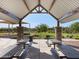 Bright picnic pavilion equipped with multiple tables, perfect for gatherings in a Gathering-friendly park setting at 2519 E Fortana Dr, San Tan Valley, AZ 85143