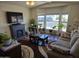 Cozy living room with large windows, fireplace, and wood laminate flooring at 3330 E Main St # 121, Mesa, AZ 85213