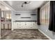 Bright living room with white cabinets, floating shelves, and stylish luxury vinyl plank flooring at 3807 W Abraham Ln, Glendale, AZ 85308