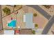 Aerial view of property and the backyard pool at 405 E Thunderbird Trl, Phoenix, AZ 85042