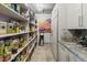 Organized pantry with ample shelving and countertop space, ensuring efficient storage and meal preparation at 7846 E Wilderness Trl, Gold Canyon, AZ 85118