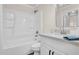Pristine bathroom featuring a shower-tub combination and stylish vanity at 1126 W Elliot Rd # 2023, Chandler, AZ 85224