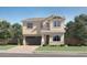 Two-story home featuring a two-car garage, lawn, and neutral color scheme at 11952 W Calle De Pompas --, Peoria, AZ 85383