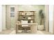 Modern home office with a round desk, open shelving, and soft, neutral tones at 11952 W Calle De Pompas --, Peoria, AZ 85383
