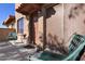 Relaxing patio area featuring comfortable seating and a welcoming entryway to the home at 14404 N Boxwood Ln, Fountain Hills, AZ 85268