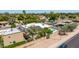 Aerial view of home with pool and solar panels in a well maintained yard at 1736 N Ashbrook Cir, Mesa, AZ 85213