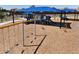 Community playground featuring swings, slides, and a large shaded play area at 41143 W Rio Bravo Dr, Maricopa, AZ 85138