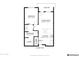 Detailed floor plan showcasing layout of a 1-bedroom unit with balcony, kitchen, and laundry at 475 N 9Th St # 303, Phoenix, AZ 85006