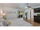 Light-filled bedroom boasts a sliding glass door to the pool and backyard at 4932 E Kathleen Rd, Scottsdale, AZ 85254