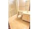 A bathroom with a shower/tub combo, toilet, and vanity at 10647 W Campana Dr, Sun City, AZ 85351