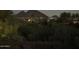 Night landscape view with desert vegetation, neighborhood lights, and a picturesque mountain backdrop at 12366 N 129Th St, Scottsdale, AZ 85259