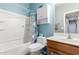 Bright bathroom featuring a white tub and shower combination and a vanity with cabinet storage at 1325 E Linda Dr, Casa Grande, AZ 85122