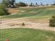 Well-maintained backyard view of a green golf course with trees and sand traps at 17200 W Bell Rd # 1279, Surprise, AZ 85374