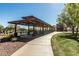 Community park's covered train station and manicured lawns at 40619 N Candlewyck Ln, Phoenix, AZ 85086