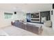 Spacious living room featuring a cozy fireplace and recessed lighting at 4748 E Redfield Rd, Phoenix, AZ 85032