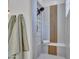 Modern bathroom shower boasts unique tile detail and a corner bench at 4935 W Lariat Ln, Phoenix, AZ 85083