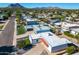 Aerial view of a home showcasing its yard, landscaping, and neighborhood surroundings at 8326 E Crestwood Way, Scottsdale, AZ 85250