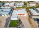Aerial view showcasing the home's roof, yard, and surrounding neighborhood at 8326 E Crestwood Way, Scottsdale, AZ 85250