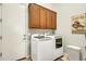 Laundry room with cabinetry and washer and dryer at 9225 W Bajada Rd, Peoria, AZ 85383