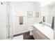 Bright bathroom with sleek fixtures, a glass shower, and a modern vanity at 1 E Lexington Ave # 1306, Phoenix, AZ 85012