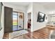 Living area with sliding glass doors to the backyard and an open concept to a dining area at 1384 E Leslie Ave, San Tan Valley, AZ 85140