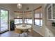 Cozy breakfast nook with large windows offering scenic views of the pool area and backyard at 1750 E Mallory St, Mesa, AZ 85203