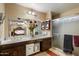 Bathroom featuring double sinks, walk-in shower, and ample counter space at 23265 S Via Del Arroyo --, Queen Creek, AZ 85142