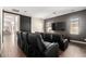 This media room features a large wall-mounted TV and tiered seating in comfortable leather recliners at 27562 N 99Th Dr, Peoria, AZ 85383