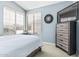 Well-lit bedroom features a comfortable bed, large windows, and a dresser with a modern aesthetic at 29816 N 51St Pl, Cave Creek, AZ 85331