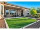 Spacious covered patio with artificial turf, providing a perfect outdoor living and entertaining space at 41584 W Springtime Rd, Maricopa, AZ 85138