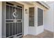 Close up of an inviting front entrance with a decorative security door at 4855 E Gary St, Mesa, AZ 85205