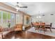 Bright dining area with shuttered windows and comfortable seating at 67 W Sarah Ln, Tempe, AZ 85284