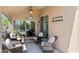 Relaxing covered patio with outdoor seating and views of the swimming pool, perfect for entertaining at 10333 E Gold Nugget Ct, Gold Canyon, AZ 85118