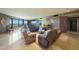 Spacious living room boasting a golf course view, modern decor and comfortable seating at 1040 E Osborn Rd # 501, Phoenix, AZ 85014